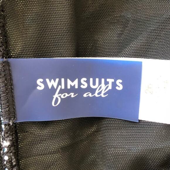 Swimsuits For All Plus Sz 26 Blue Hawaiian High Neck Wrap Swimdress Beach - Picture 5 of 16